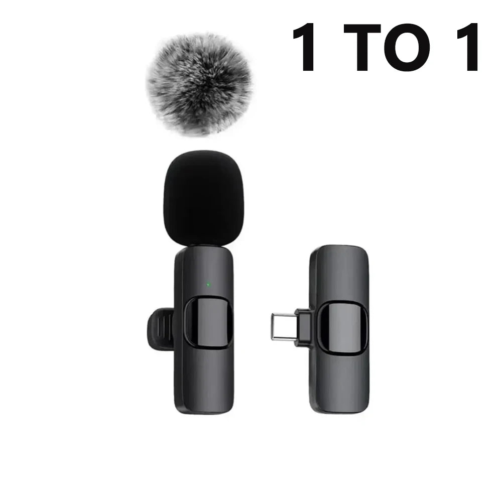 Lavalier Wireless Microphone 80mAh Rechargeable Battery Clip-On Podcast Mic for Streaming Vlogging Voice Recording Plug & Play