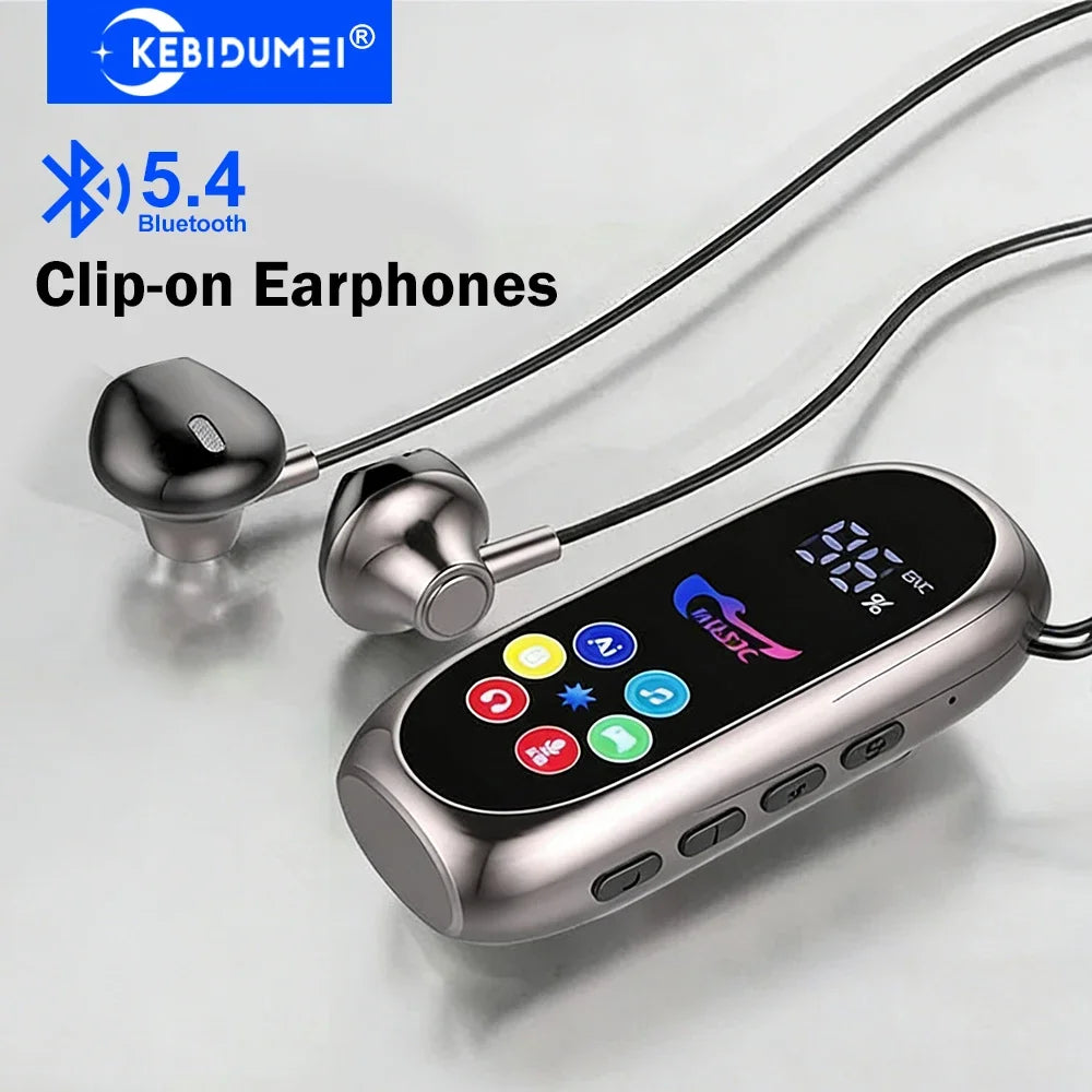 KEBIDUMEI Clip-on Earphones Bluetooth 5.4 Headphones Gaming Headsets TWS Wireless Earbuds Support TF Card K Song Monitor Mode