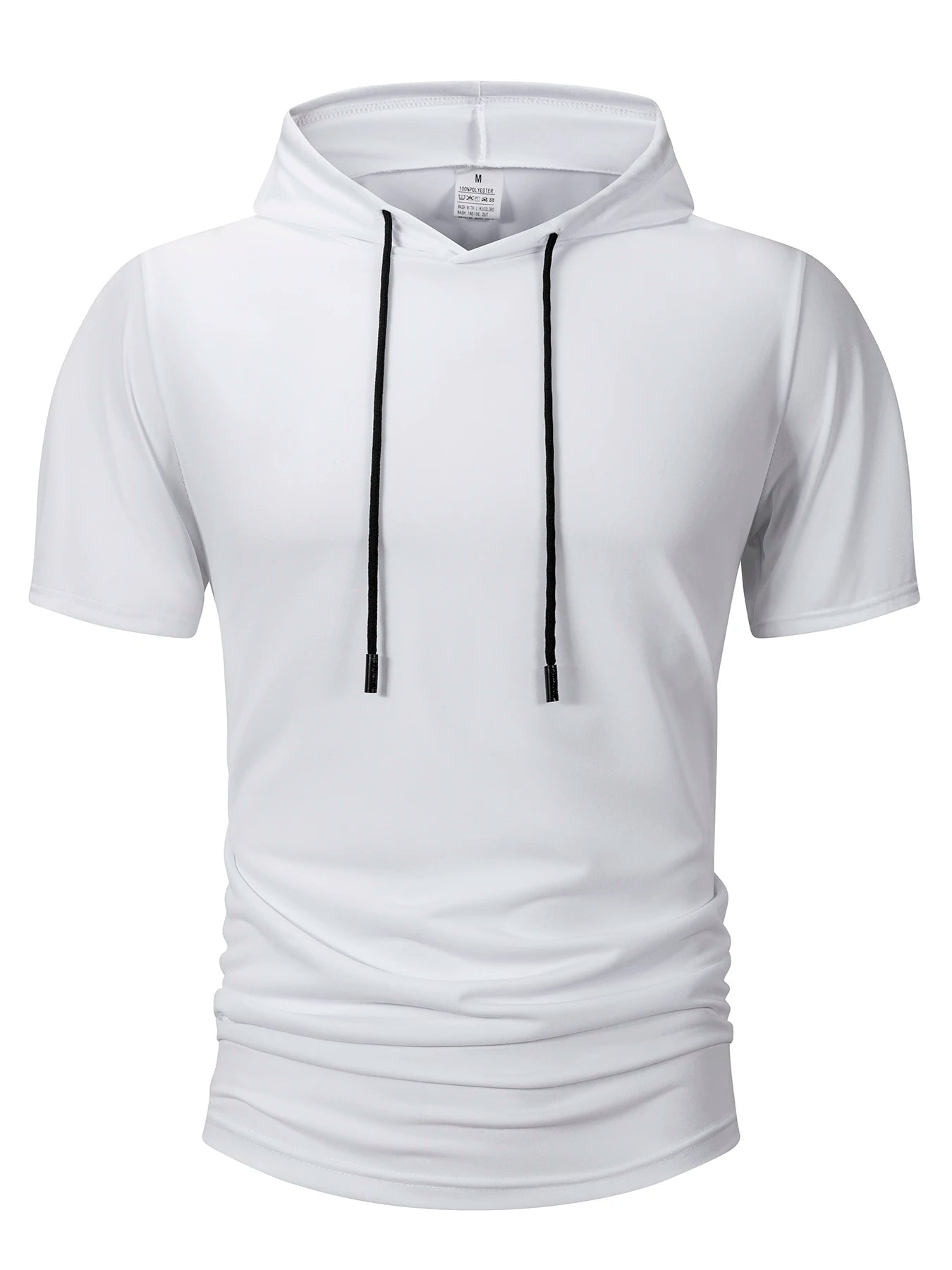 Summer Men's Hooded Sweatwear Casual Short Sleeve Loose T-shirt Solid Color Lightweight Hoodie Fitness Breathable Tops