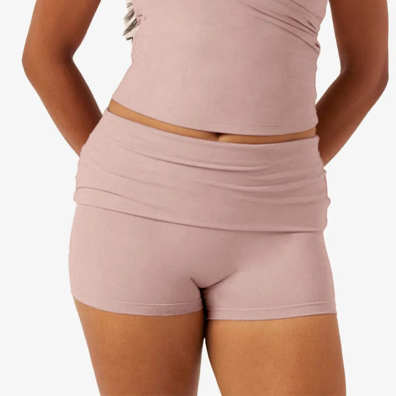 C-B Women's Yoga Set: Long-sleeved V-neck T-shirt & High-waisted Cuffed Shorts & Leggings, Suitable for Gym Workouts.