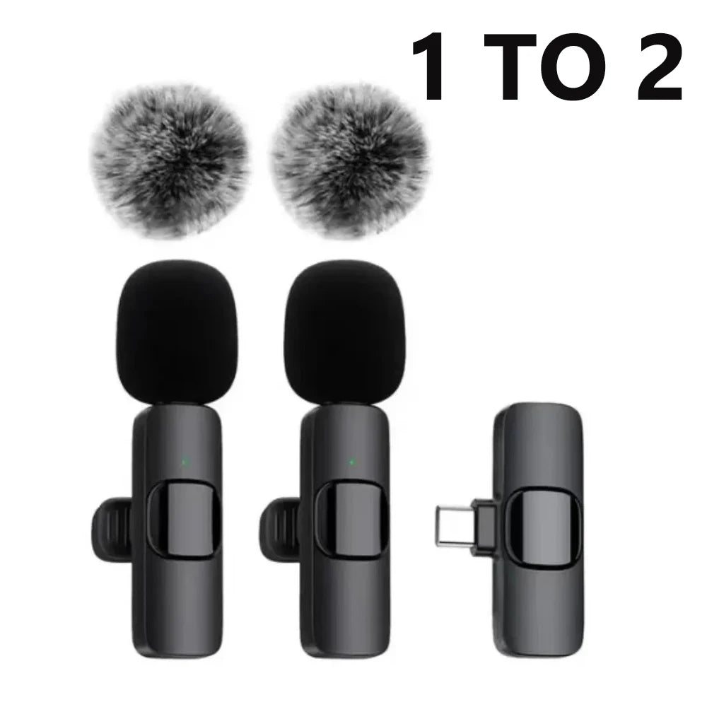 Lavalier Wireless Microphone 80mAh Rechargeable Battery Clip-On Podcast Mic for Streaming Vlogging Voice Recording Plug & Play
