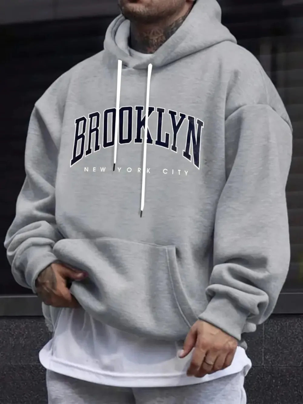 2025 Fashion Men's Autumn Letter Printed Micro Elastic Comfortable Hoodie Outdoor Urban Casual Top