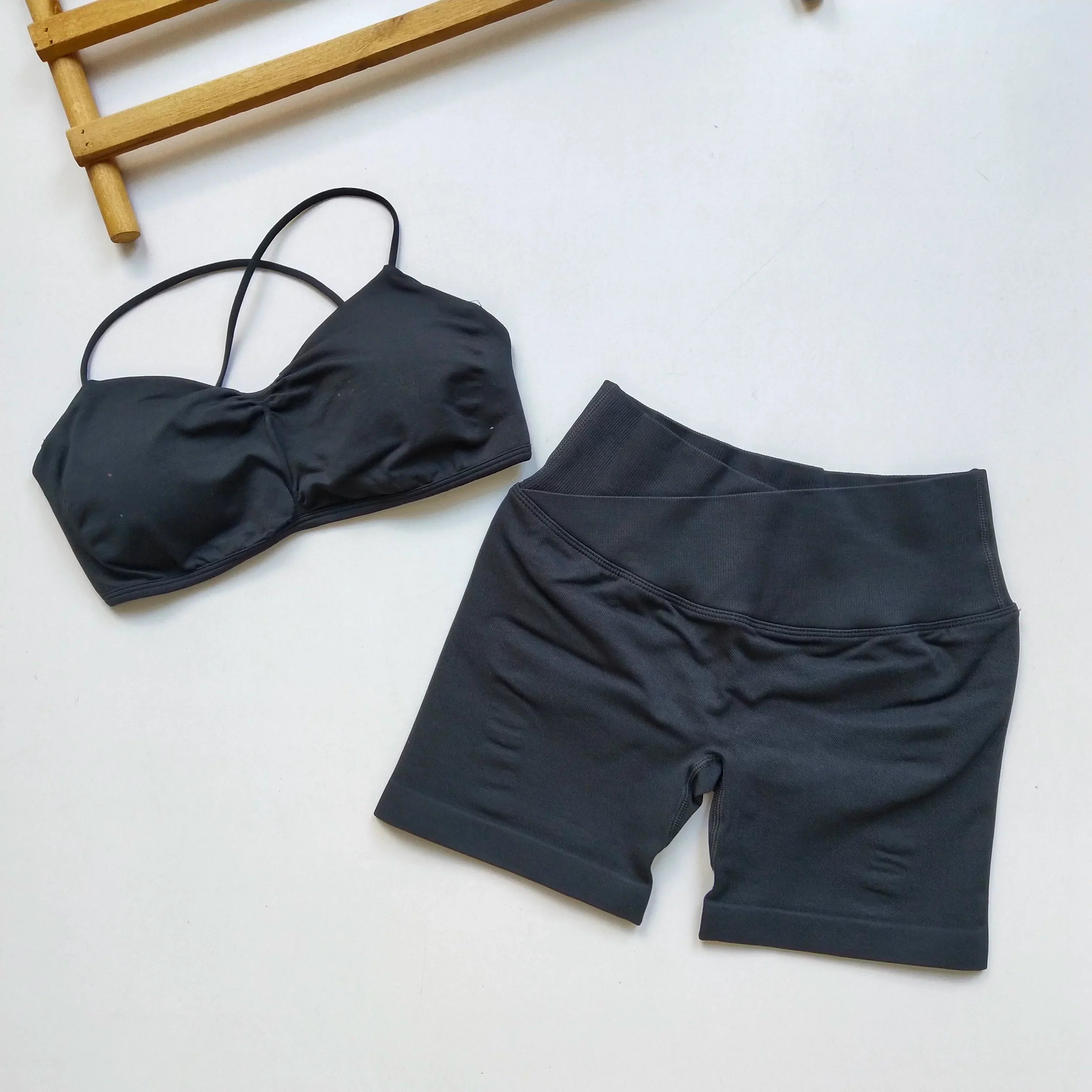 Women's Open Back Yoga Tank & Shorts Set
