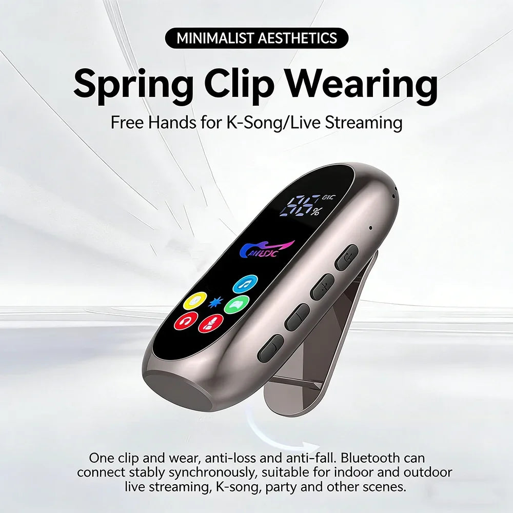 KEBIDUMEI Clip-on Earphones Bluetooth 5.4 Headphones Gaming Headsets TWS Wireless Earbuds Support TF Card K Song Monitor Mode