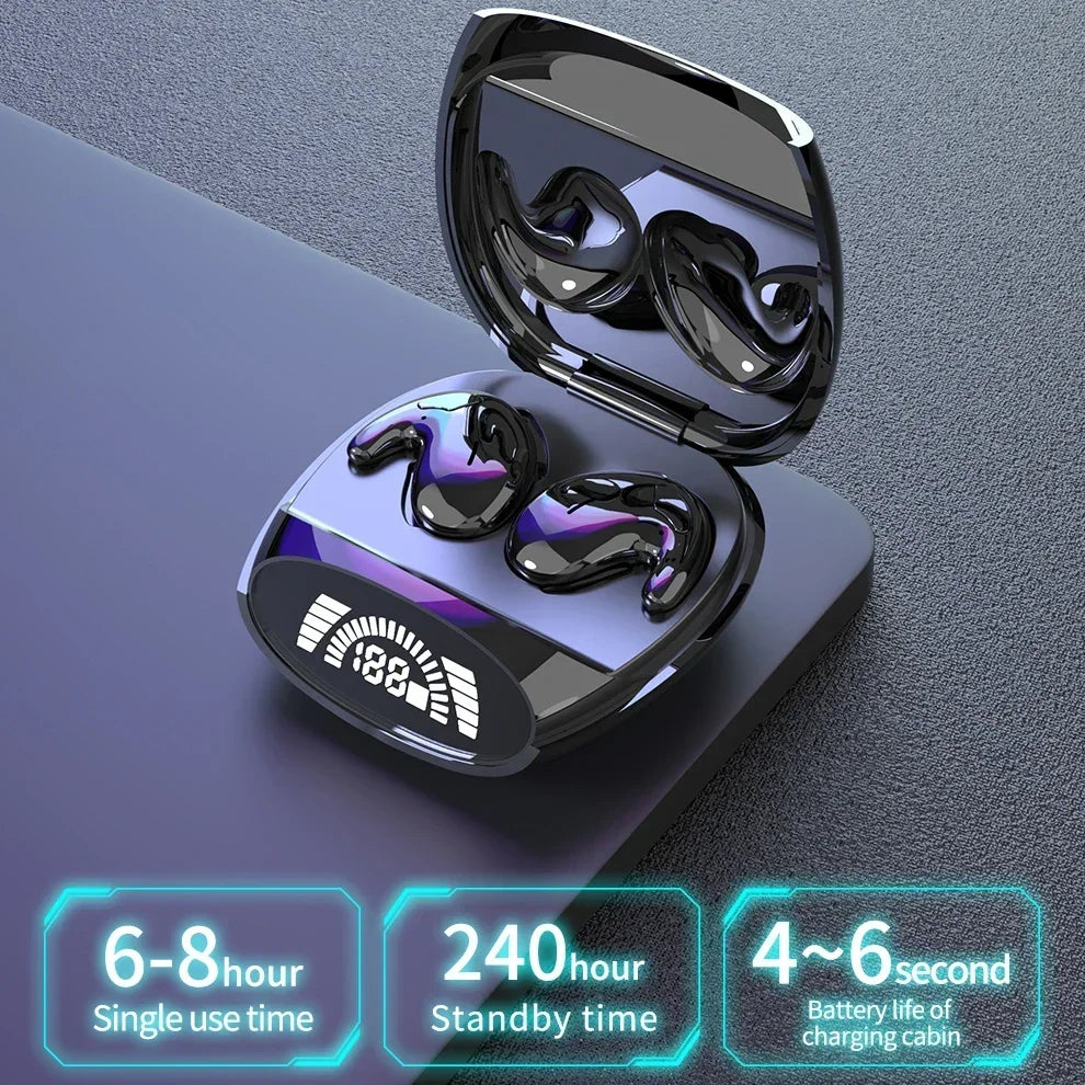 2025 Sleep Bluetooth Headphones Noise Cancelling Painless Wireless Music High Quality Sport Tws 538 Thin Earbuds Digital Display