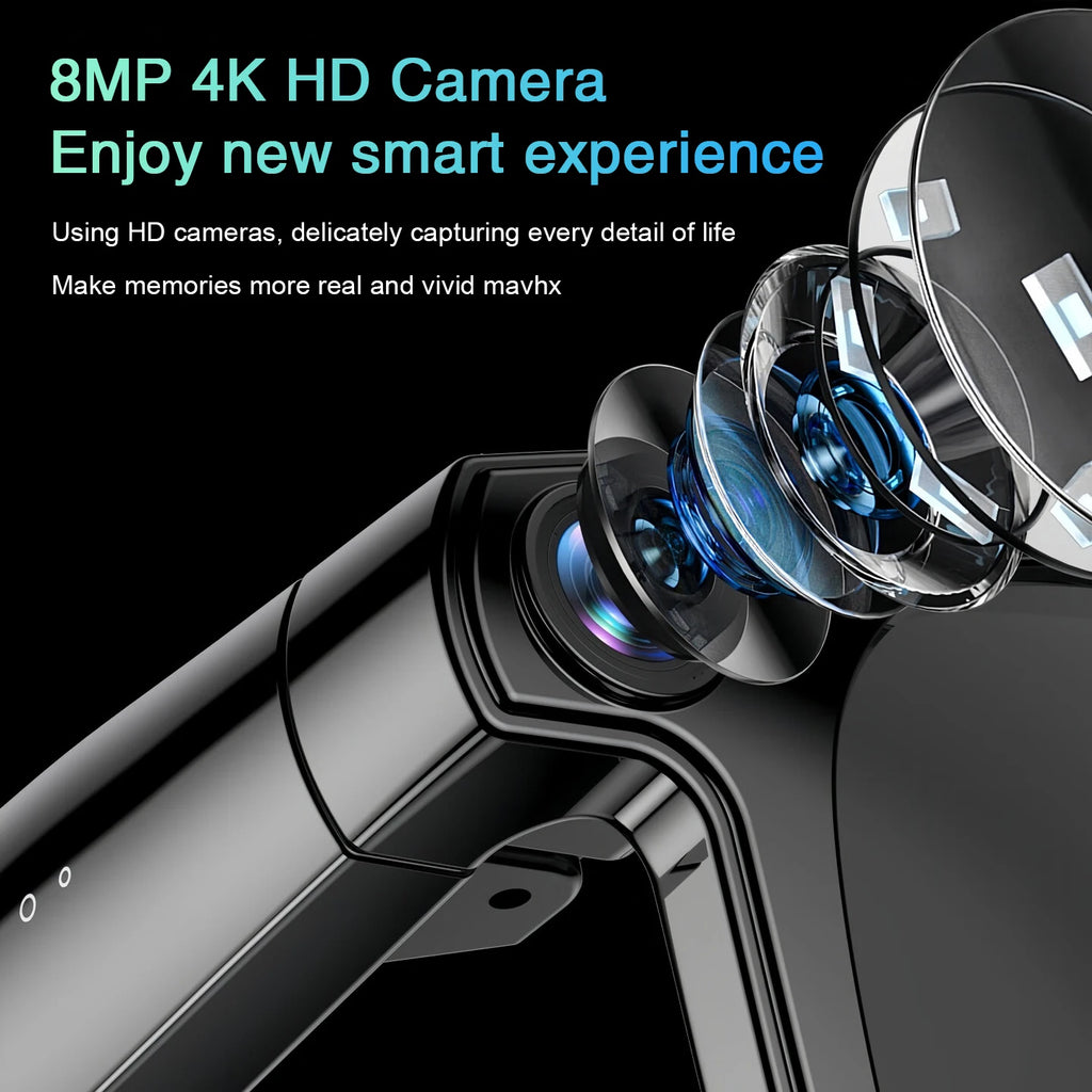 New 800W HD Camera AI Smart Glasses Men 100+ Languages Translation Glasses 1080P Video Record Music Player Call Sunglasses Woman