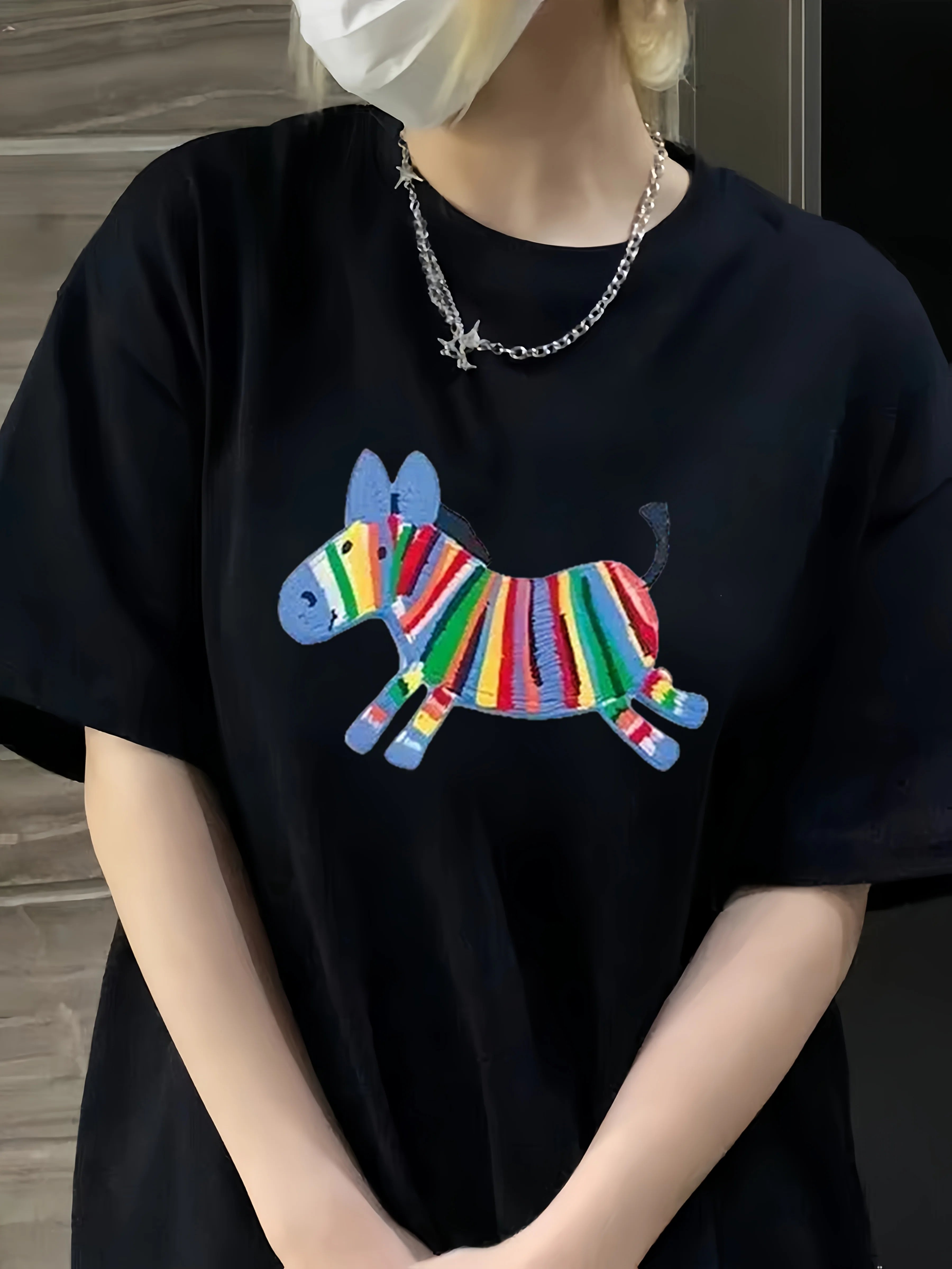 Oversized Women Tshirt Summer Fashion  Drawn Printed Casual Short Sleeve Top Pullover Comfortable Plus Size Tee Trendy Outfit
