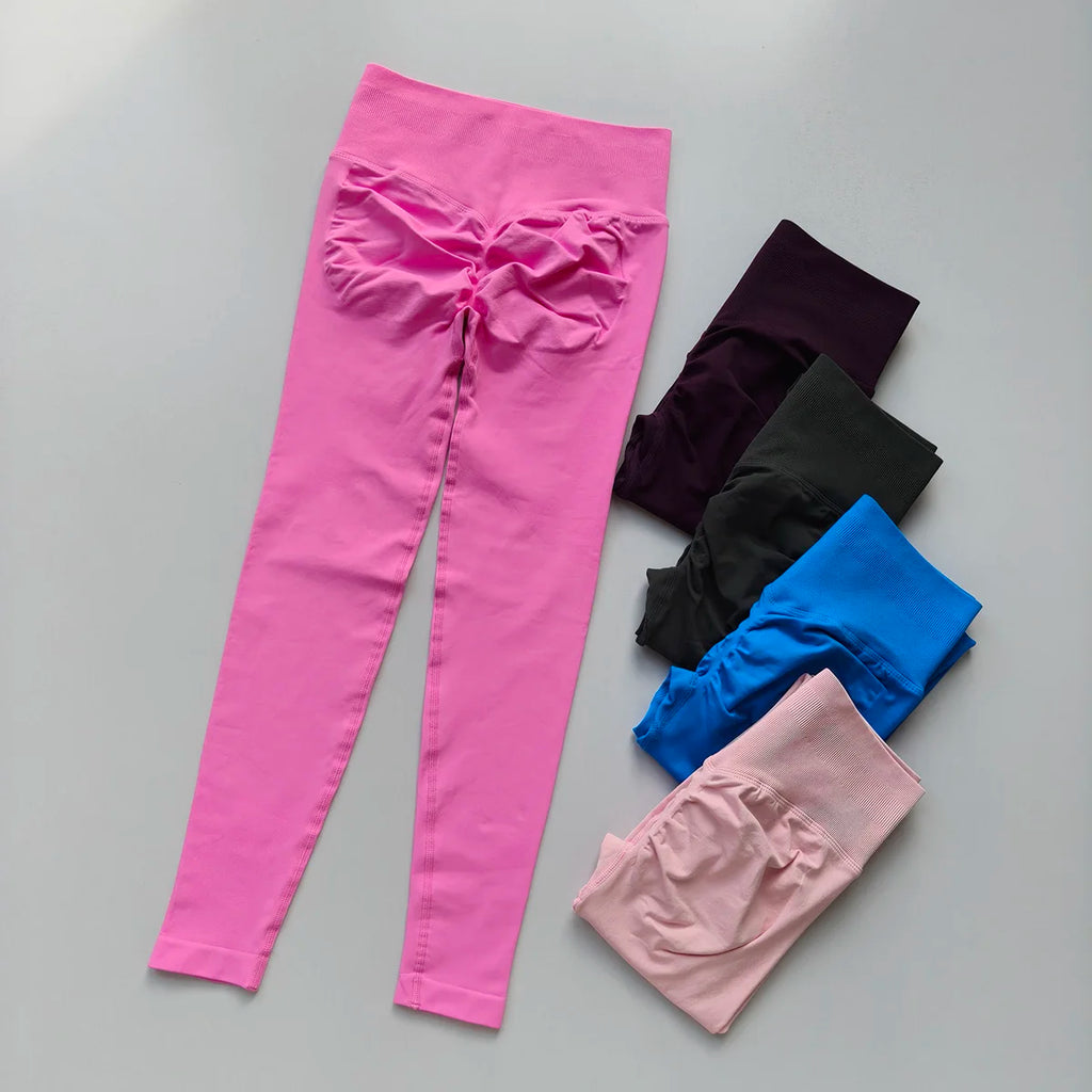 Women's High Waist Seamless Gym Yoga Leggings Push-Up Sport Tights High Elastic Fitness Running Pants Hip Lift Gym Pilates Wear