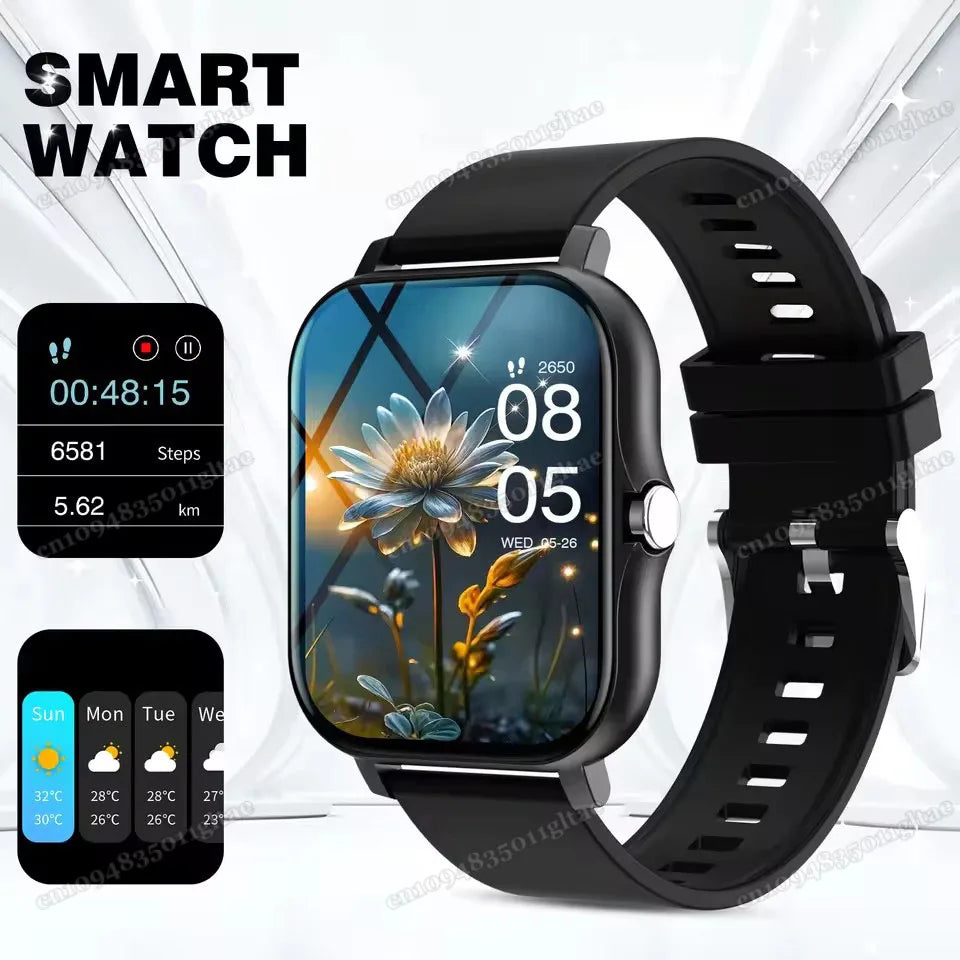 2026 New Smart Watch Bluetooth Call Fitness Tracker Heart Rate Sleep Record Outdoor Sport Watch for Android/IOS Men Women HW12