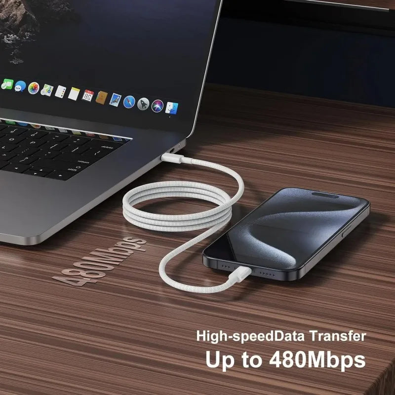 1-3pcs 120W PD USB-C to USB C Fast Charger Cable For iPhone 17 Pro Max 16 15 Plus 14 13 12 11 X XS Type C Quick Charging 1M 2M