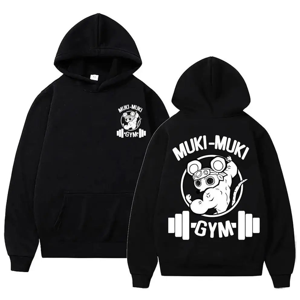 Anime Devil Killer Uzui Tengen Printed Hoodie Neutral Fun Ninja Mouse Muki Muki Gym T-shirt Muscle Mouse Hoodie