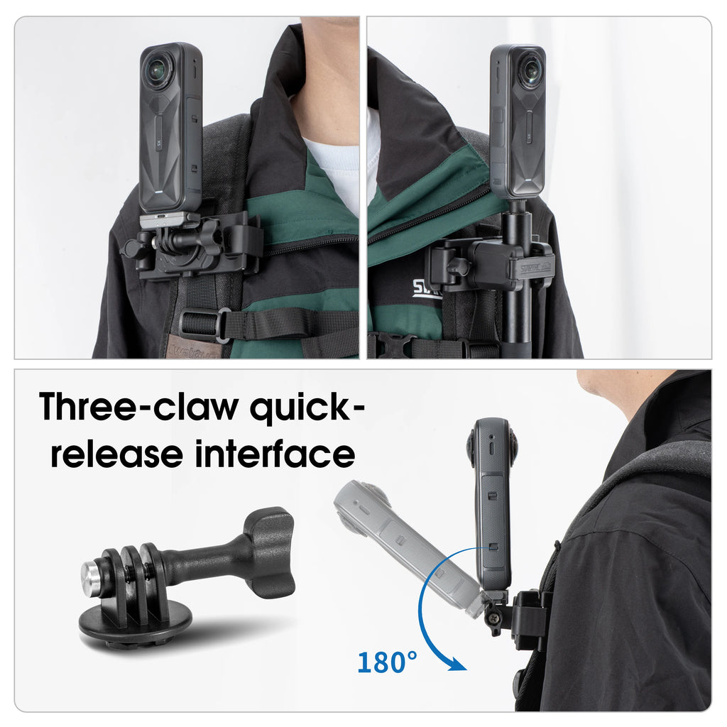 STARTRC Selfie Stick Holster Backpack Strap Clip Mount for Insta 360 X5 X4 Air Go Ultra ACE Pro 2 Ajustable Quick Release