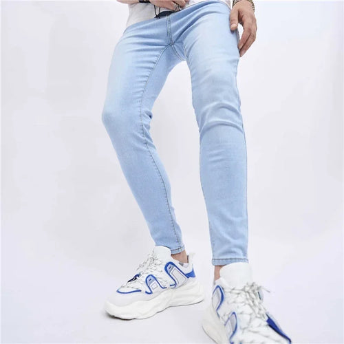 2025 Men Classic Advanced Pencil Jeans Homme Man Soft Stretch Black Biker Masculino Denim Slim Fit Casual Trousers Solid Pant