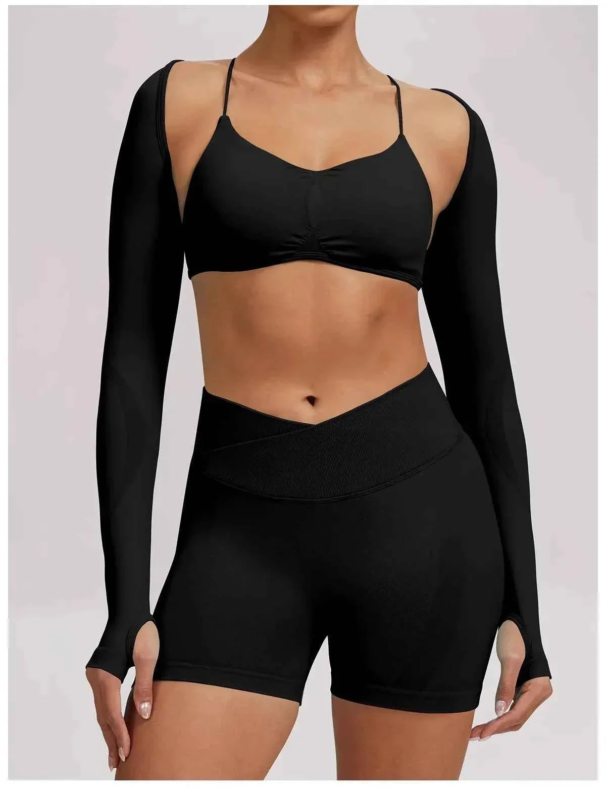 Women's Open Back Yoga Tank & Shorts Set