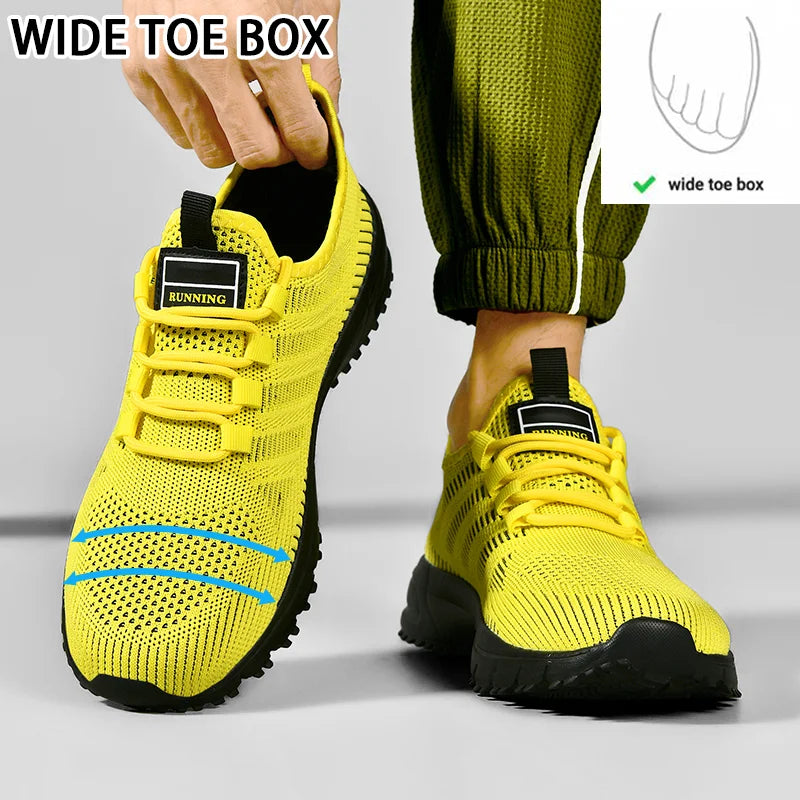Men's running shoes are lightweight and breathable casual shoes, daily men's widened outdoor casual sports shoes are simple