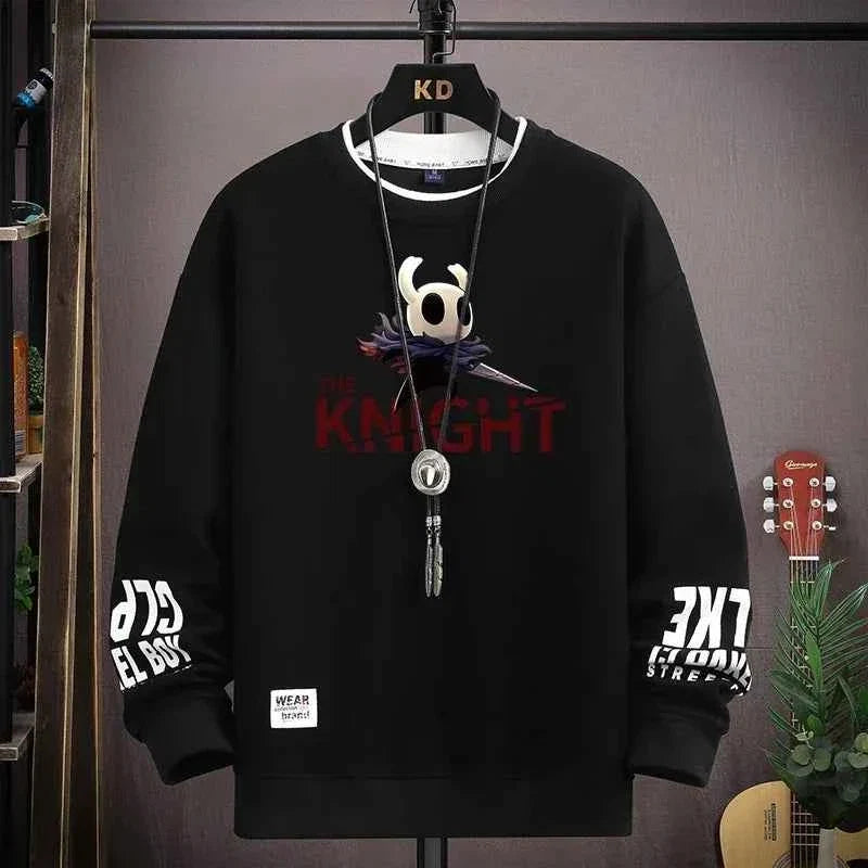 Autumn Men’s Sweatshirt Cool Bear Print Long Sleeve T-shirt Khaki O Neck Harajuku Exclusive Design Top