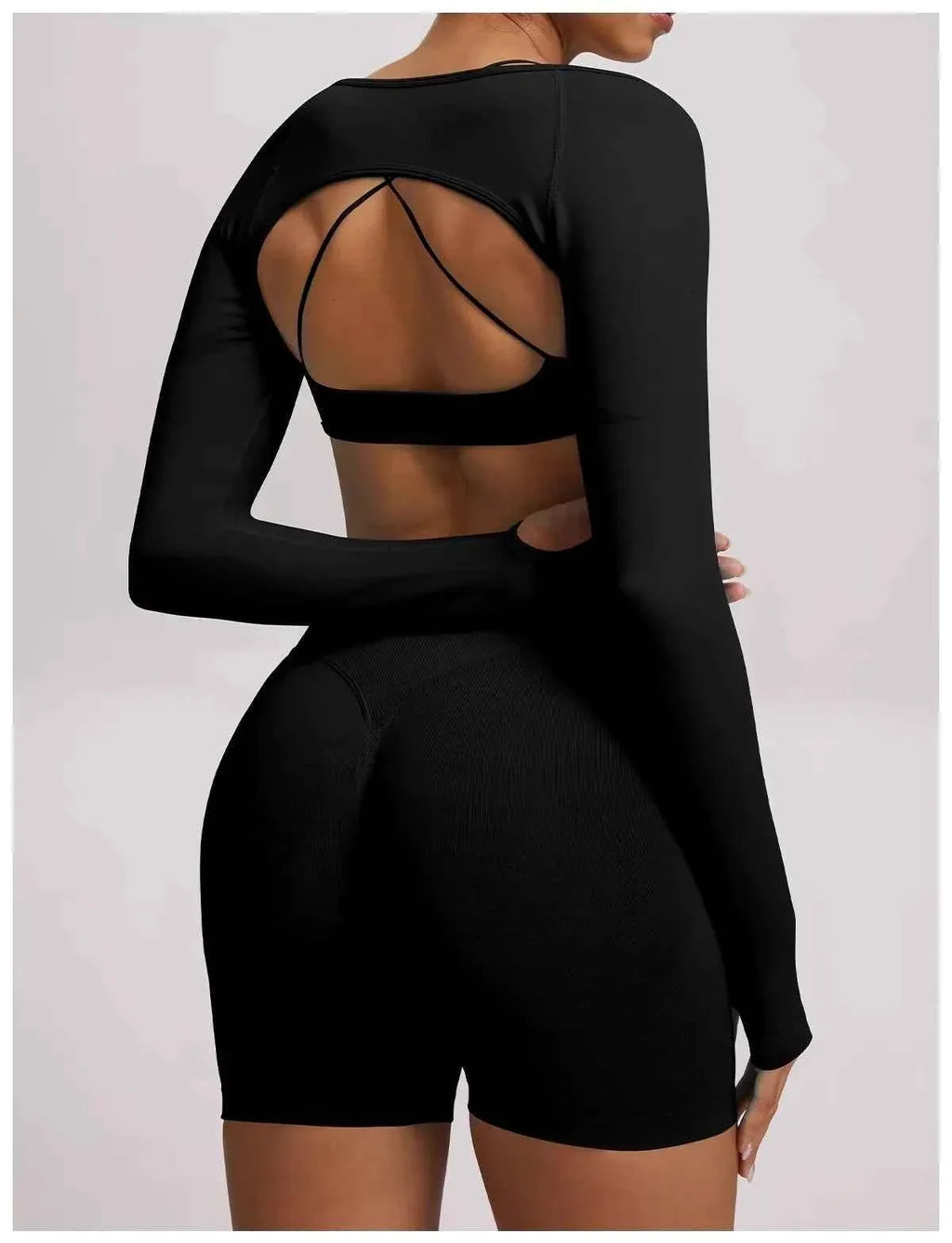 Women's Open Back Yoga Tank & Shorts Set