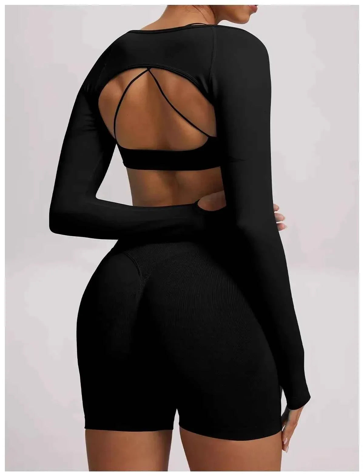 Women's Open Back Yoga Tank & Shorts Set