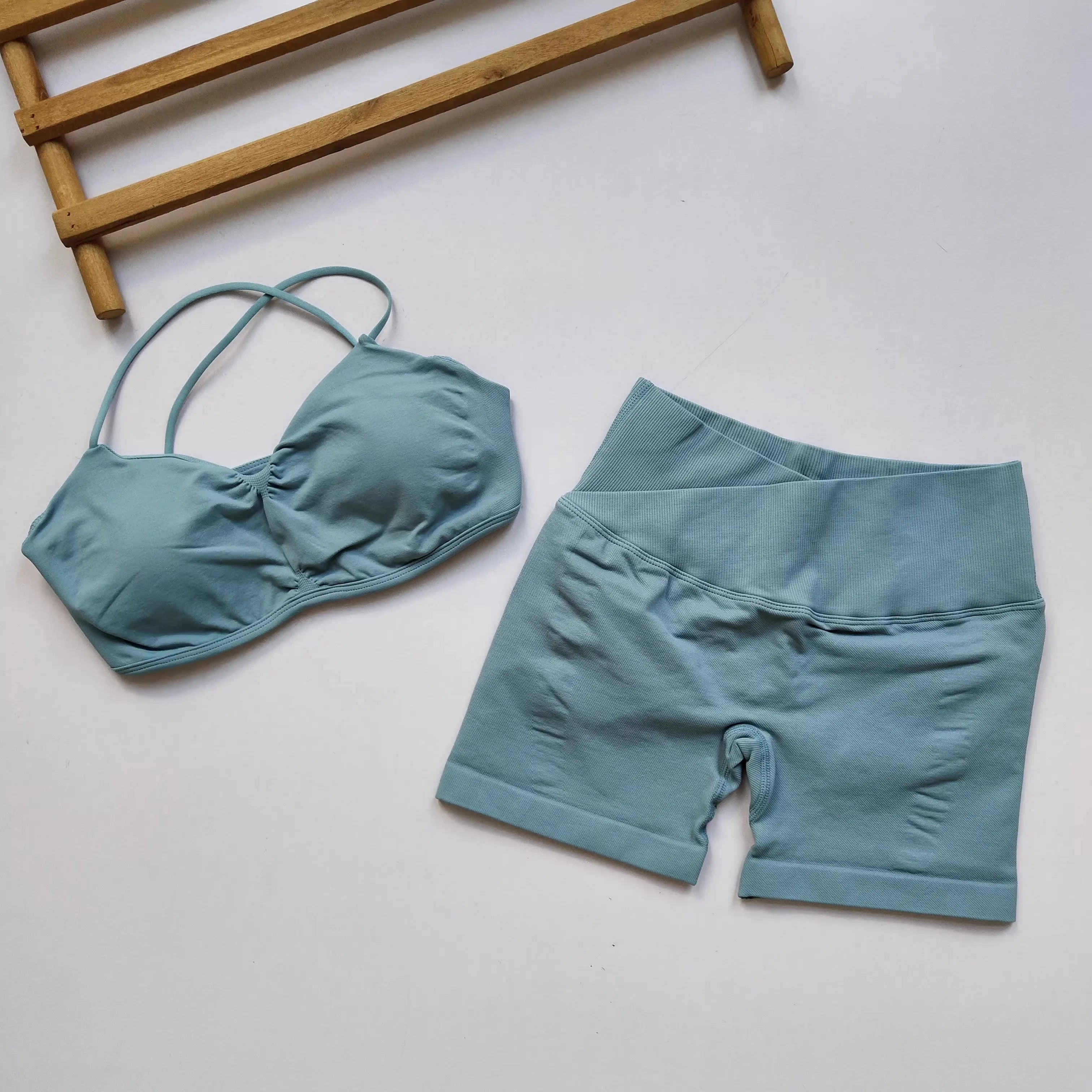 Women's Open Back Yoga Tank & Shorts Set