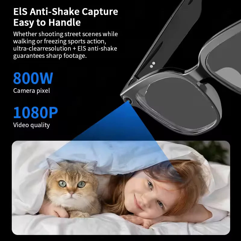 New 800W HD Camera AI Smart Glasses Men 100+ Languages Translation Glasses 1080P Video Record Music Player Call Sunglasses Woman
