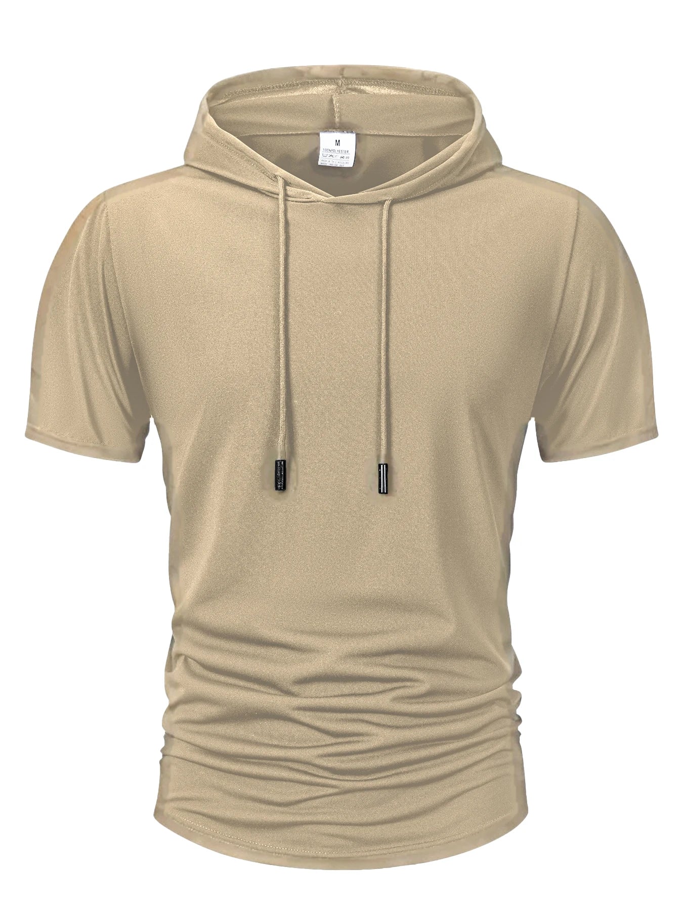 Summer Men's Hooded Sweatwear Casual Short Sleeve Loose T-shirt Solid Color Lightweight Hoodie Fitness Breathable Tops