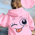 Kids Cute Smiley Face Hoodie Cartoon Graphic Print Pullover Sweatshirt Girls Boys Kawaii Casual Streetwear Hooded Top Autumn