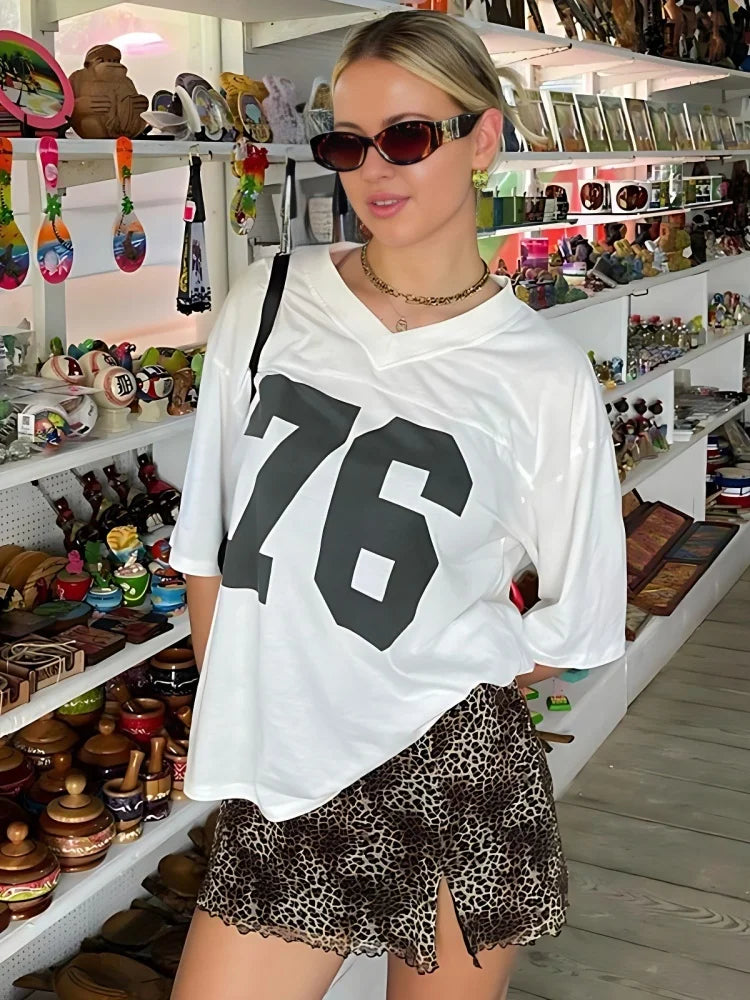 Oversized T Shirts For Women Streetwear Short Sleeve Y2k Top Tshirt Character Printing Grunge Clothes Ropa De Mujer Camisetas