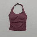 Gym Sports Top Women Seamless Yoga Tank Longline Strappy Top Open Back Bra Sportswear Gym Clothing Running Workout Halter
