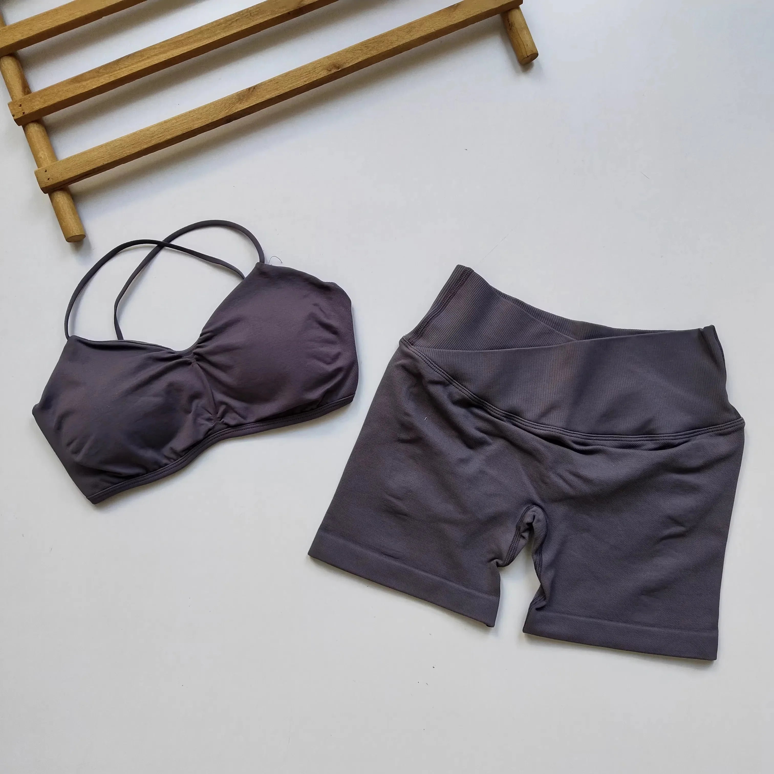 Women's Open Back Yoga Tank & Shorts Set