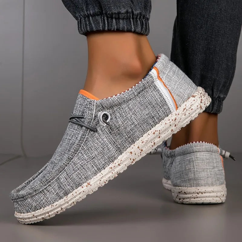Men's Shoes Canvas Loafers Comfortable Breathable Men's Casual Shoes Driving Shoes Vulcanized Shoes Flat Shoes Men Walking Shoes