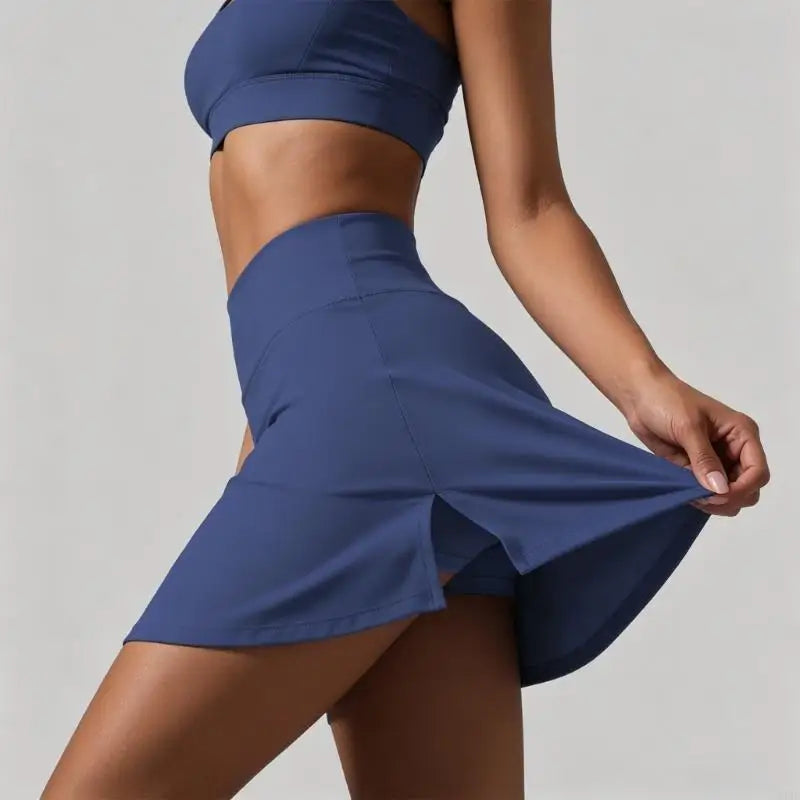 High Waist Tennis Skirt With Built In Shorts Breathable Moisture Wicking Fabric Athletic Skirt For Gym Fitness Running 24BD