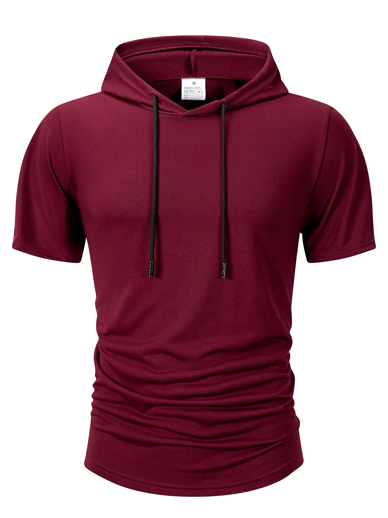 Summer Men's Hooded Sweatwear Casual Short Sleeve Loose T-shirt Solid Color Lightweight Hoodie Fitness Breathable Tops