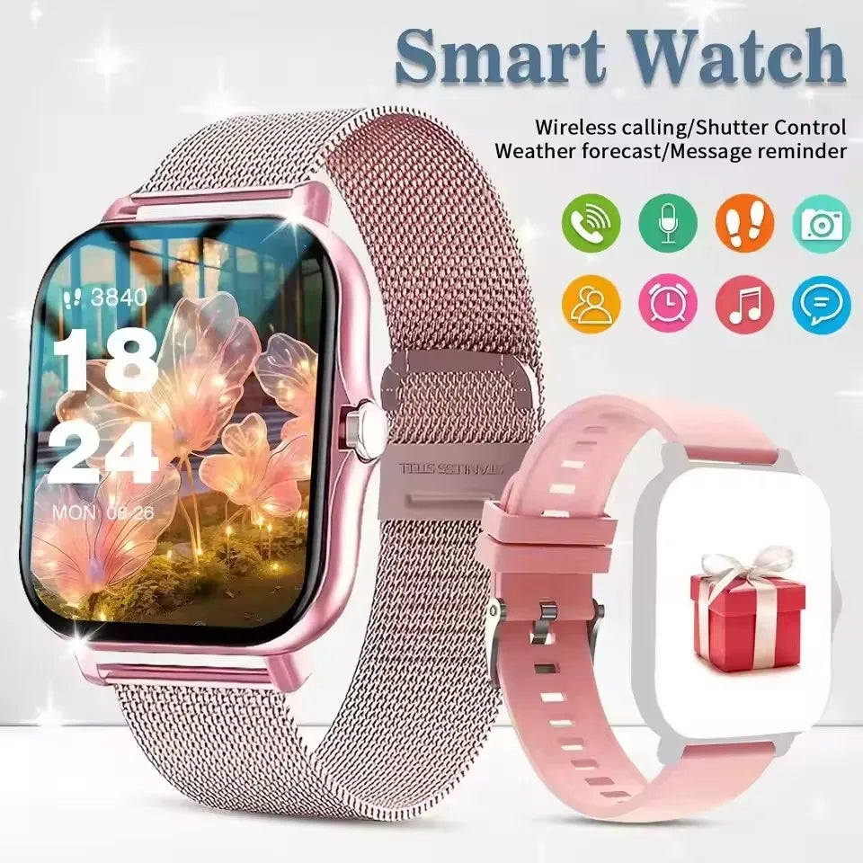 2026 New Smart Watch Bluetooth Call Fitness Tracker Heart Rate Sleep Record Outdoor Sport Watch for Android/IOS Men Women HW12