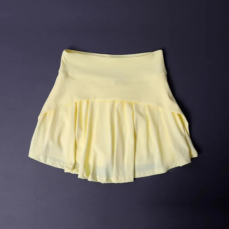 Women's High Waist Flared Skirt - Quick-Dry Pleated Tennis Yoga Skirt for Gym, Slimming Sportswear
