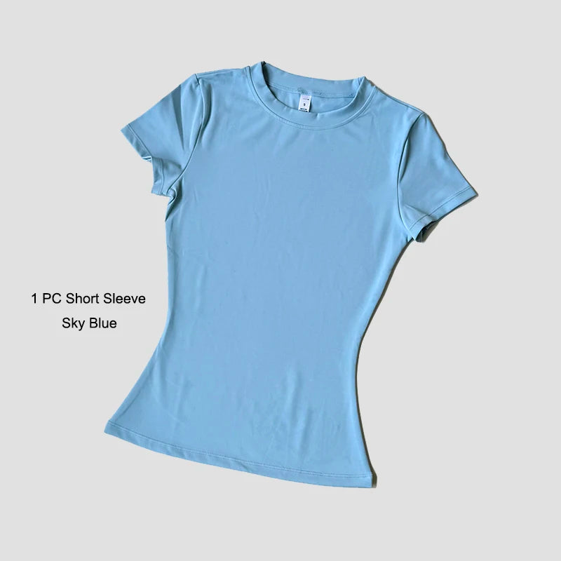 Women Yoga Top Seamless Sport T Shirts Fitness Clothes Short Sleeve Yoga Shirt Gym Top Running  Active Wear