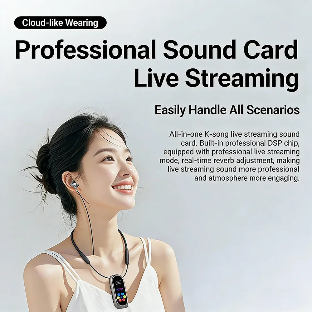KEBIDUMEI Clip-on Earphones Bluetooth 5.4 Headphones Gaming Headsets TWS Wireless Earbuds Support TF Card K Song Monitor Mode