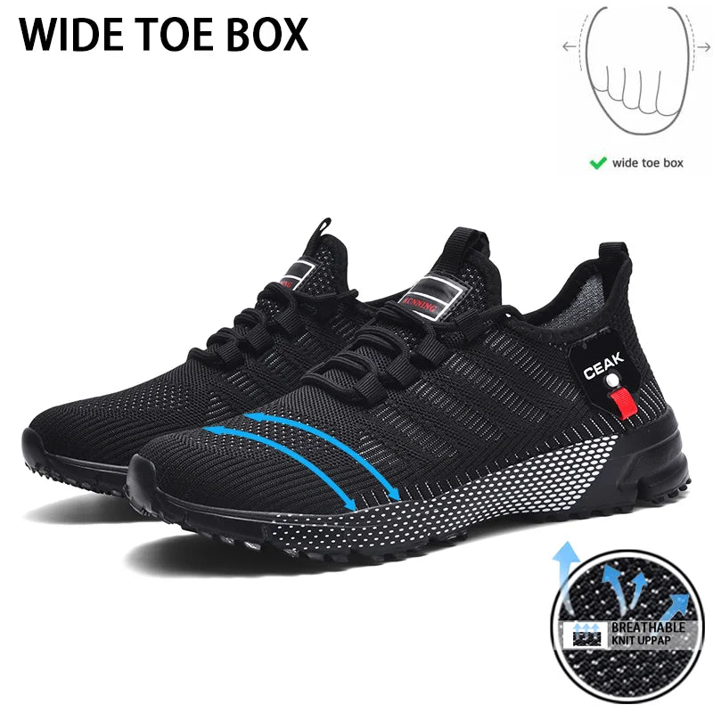 Men's running shoes are lightweight and breathable casual shoes, daily men's widened outdoor casual sports shoes are simple