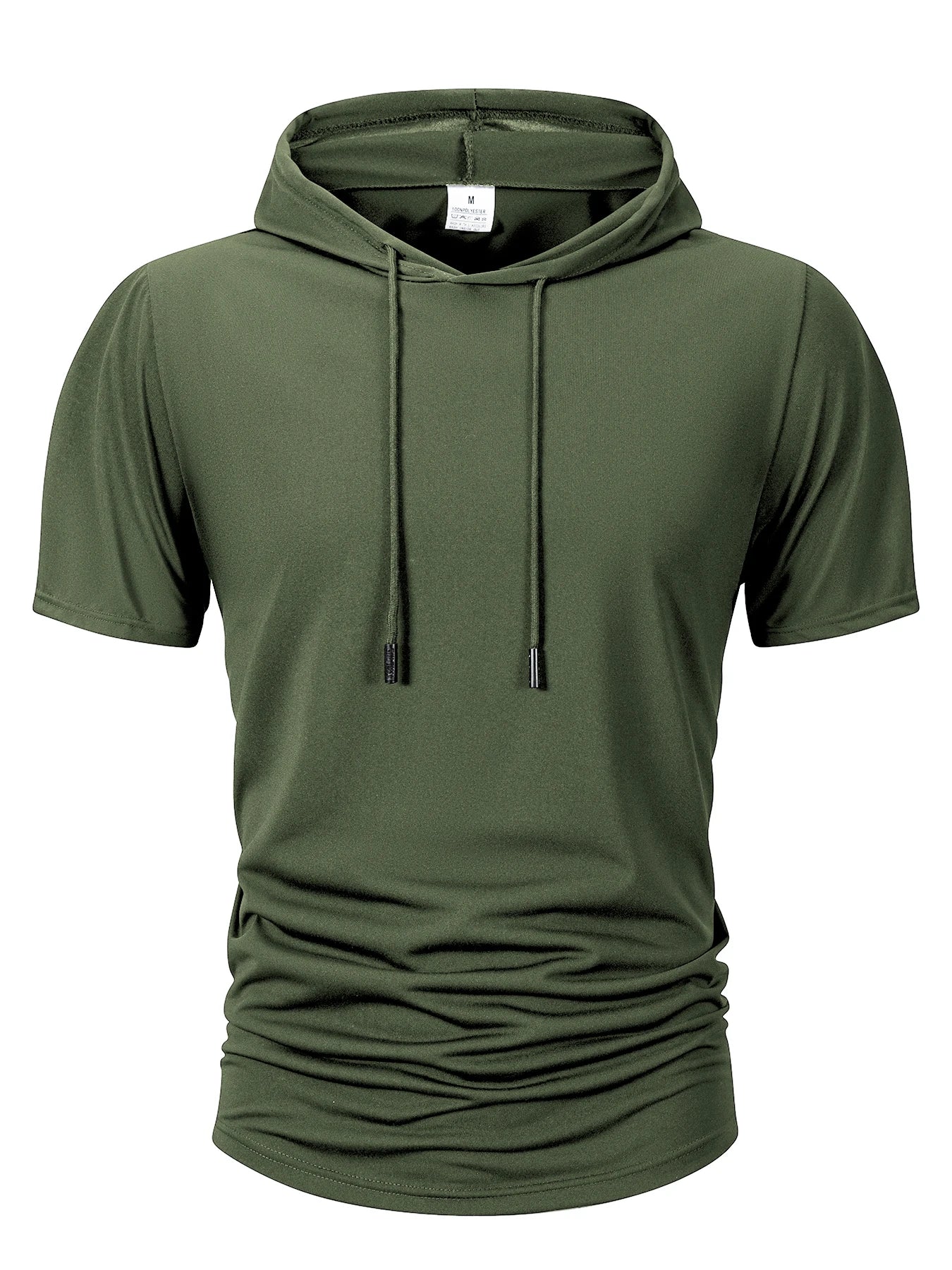 Summer Men's Hooded Sweatwear Casual Short Sleeve Loose T-shirt Solid Color Lightweight Hoodie Fitness Breathable Tops