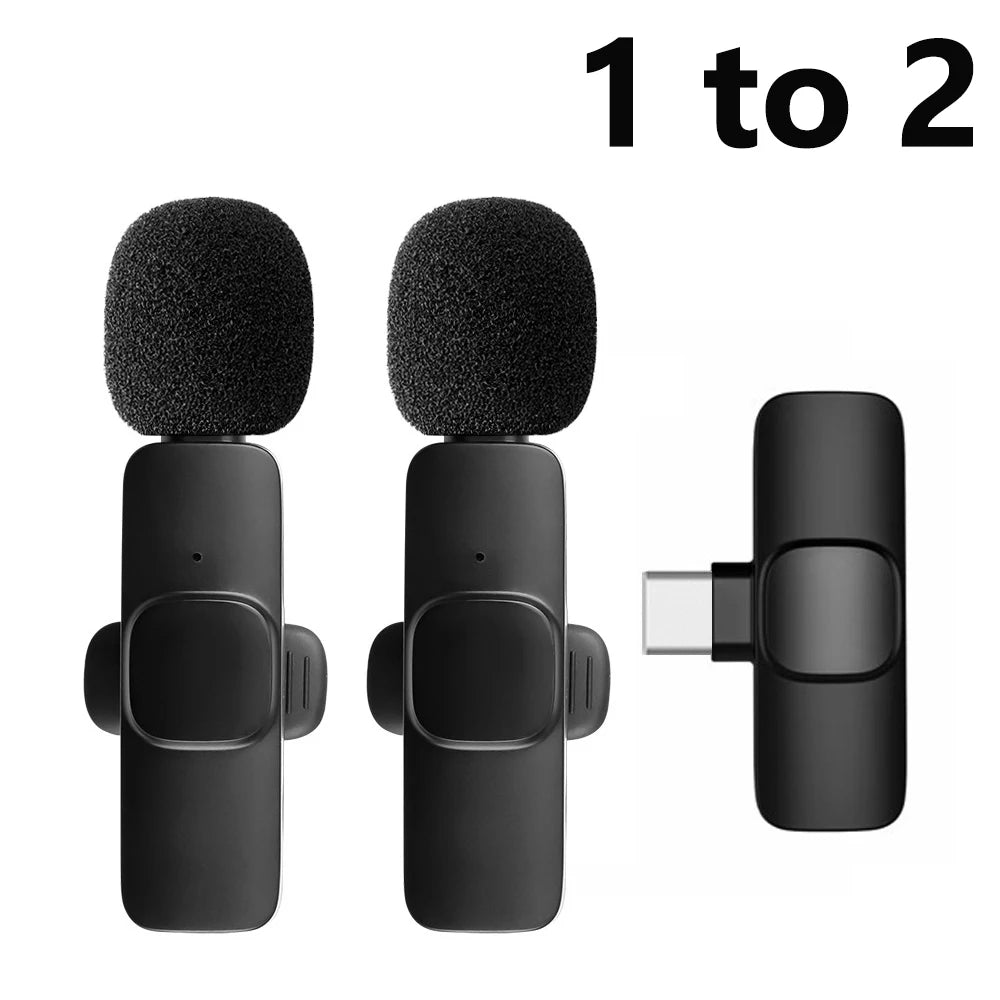 Lavalier Wireless Microphone 80mAh Rechargeable Battery Clip-On Podcast Mic for Streaming Vlogging Voice Recording Plug & Play