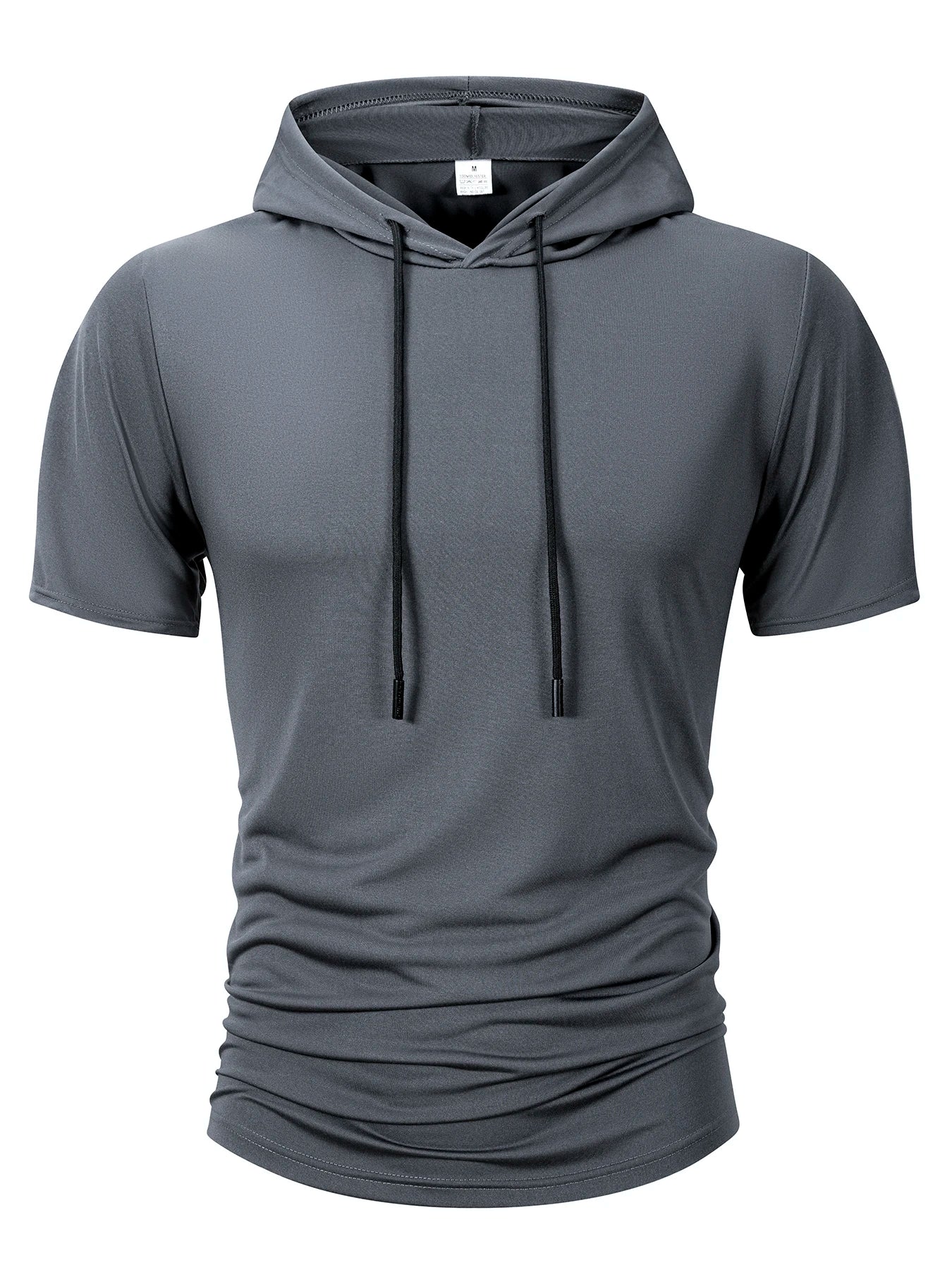 Summer Men's Hooded Sweatwear Casual Short Sleeve Loose T-shirt Solid Color Lightweight Hoodie Fitness Breathable Tops