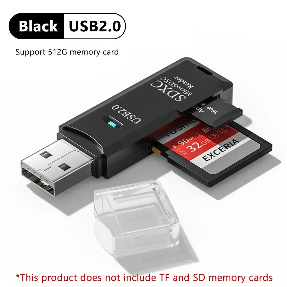 2-in-1 USB3.0/2.0 Card Reader Adapter USB3.0/2.0 Male To SD TF Memory Card USB Flash Drive Cardreader for PC Laptop Accessories