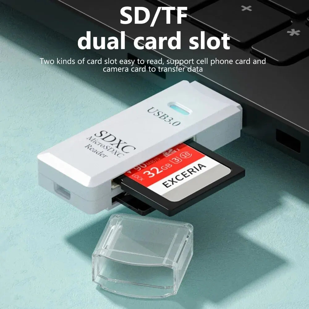 2-in-1 USB3.0/2.0 Card Reader Adapter USB3.0/2.0 Male To SD TF Memory Card USB Flash Drive Cardreader for PC Laptop Accessories