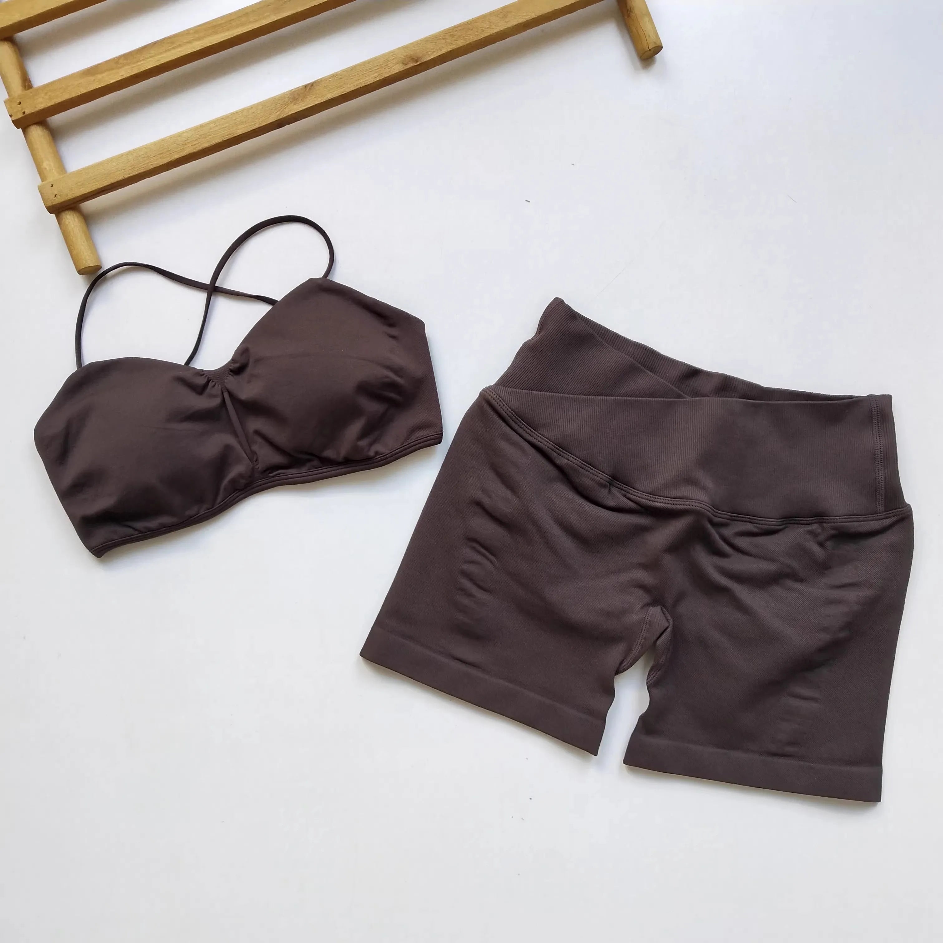 Women's Open Back Yoga Tank & Shorts Set