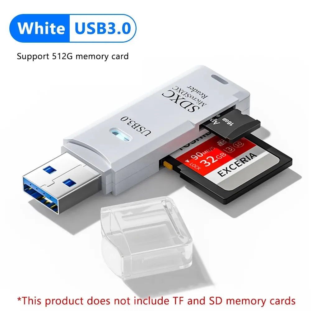 2-in-1 USB3.0/2.0 Card Reader Adapter USB3.0/2.0 Male To SD TF Memory Card USB Flash Drive Cardreader for PC Laptop Accessories