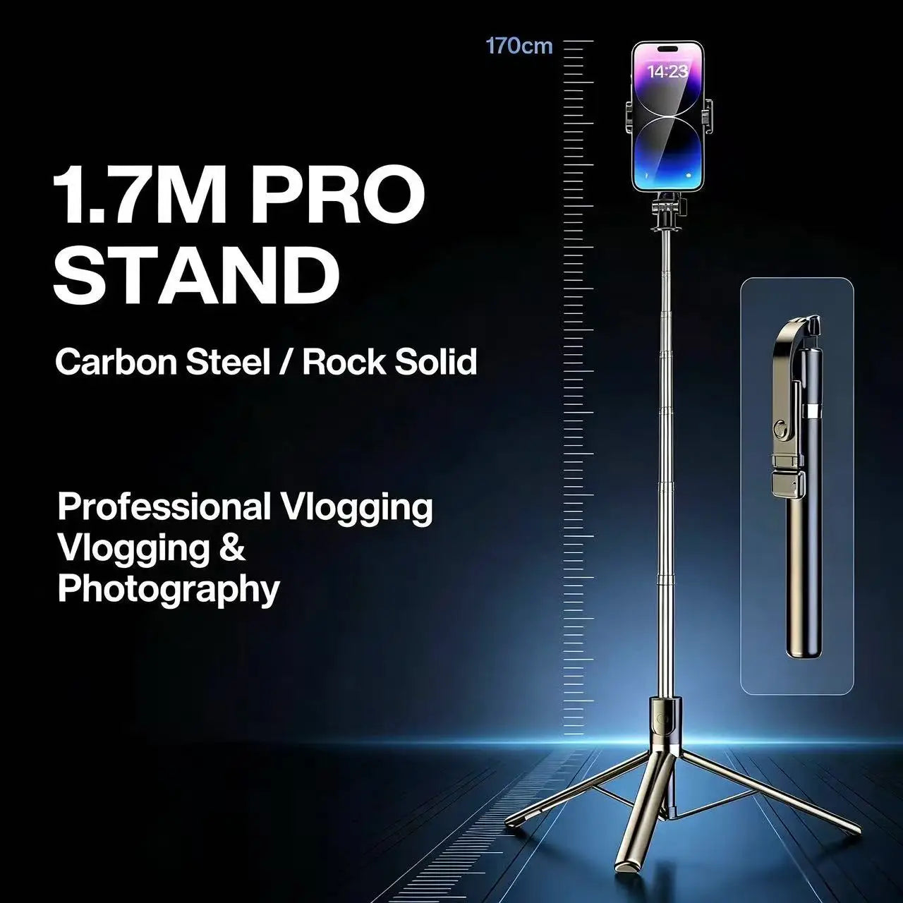 Mobile Phone Tripod Selfie Stick Lightweight Aluminum Alloy Tripod with Flexible Legs 360° Rotation Head for Photography Video R