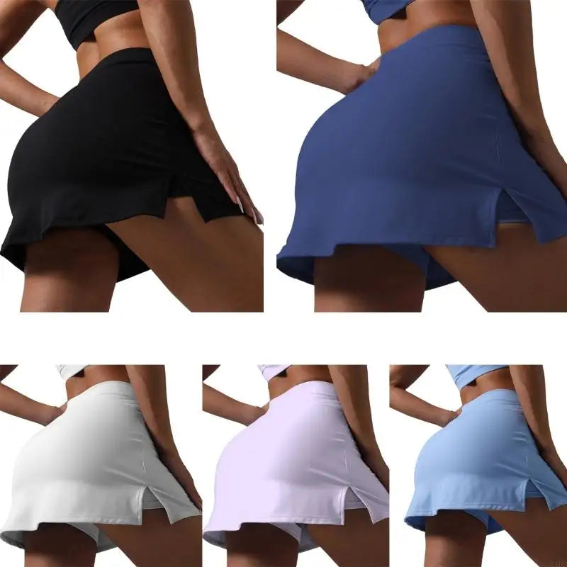 High Waist Tennis Skirt With Built In Shorts Breathable Moisture Wicking Fabric Athletic Skirt For Gym Fitness Running 24BD