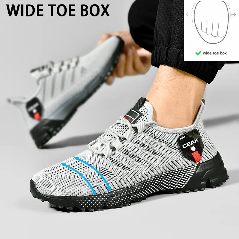 Men's running shoes are lightweight and breathable casual shoes, daily men's widened outdoor casual sports shoes are simple