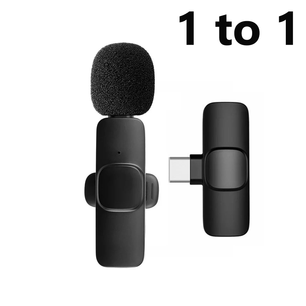 Lavalier Wireless Microphone 80mAh Rechargeable Battery Clip-On Podcast Mic for Streaming Vlogging Voice Recording Plug & Play
