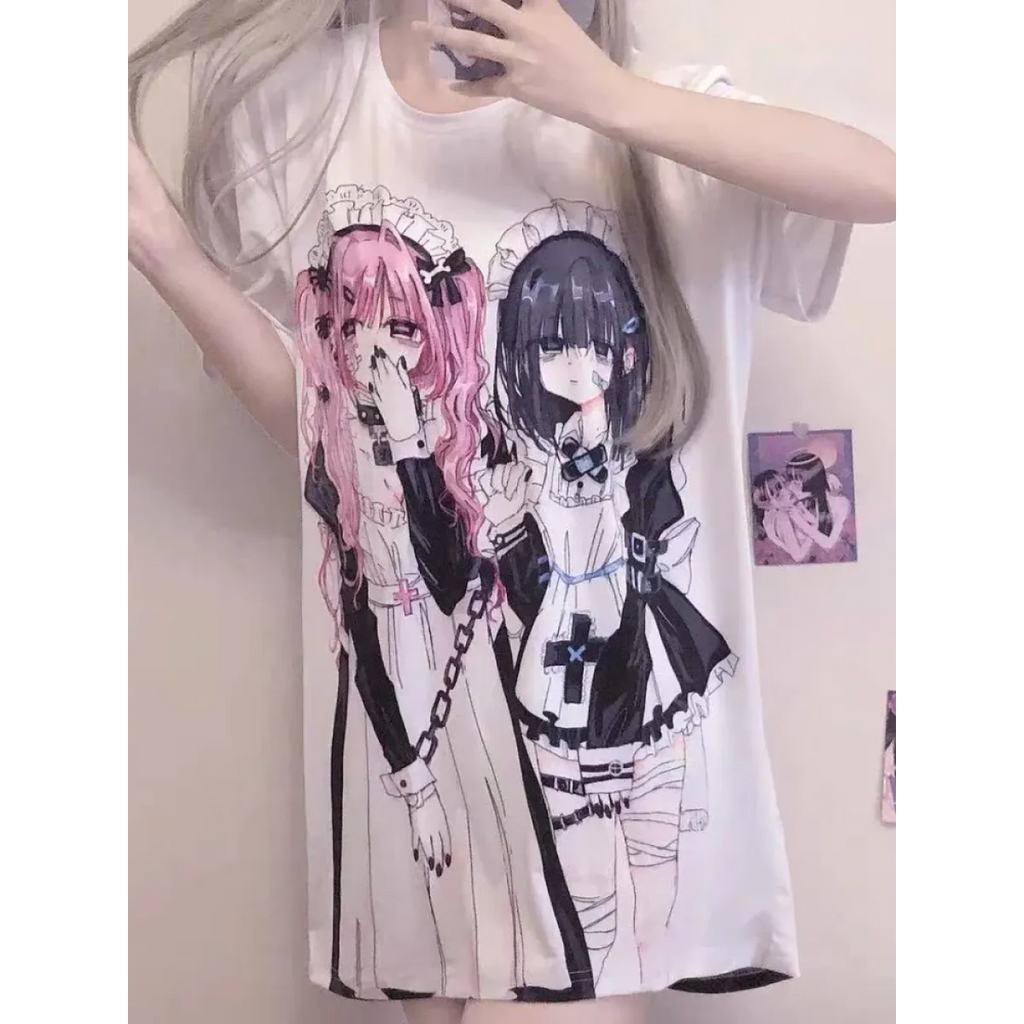 Breezy Loose Cartoon Print Shirt