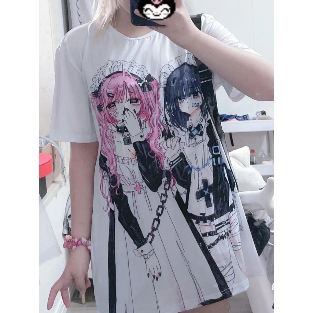 Breezy Loose Cartoon Print Shirt